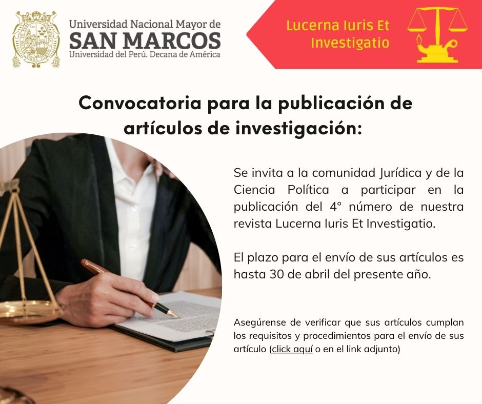 CONVOCATORIA PARA PUBLICACIÓN DE ARTÍCULOS CIENTÍFICOS